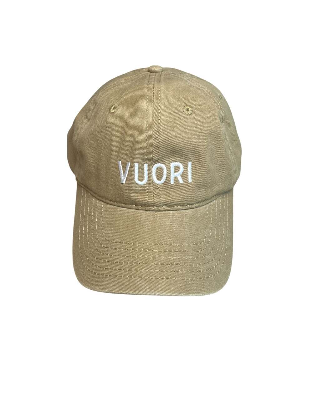 Vuori Embroidered Logo Cotton Dad Hat Tan One Size